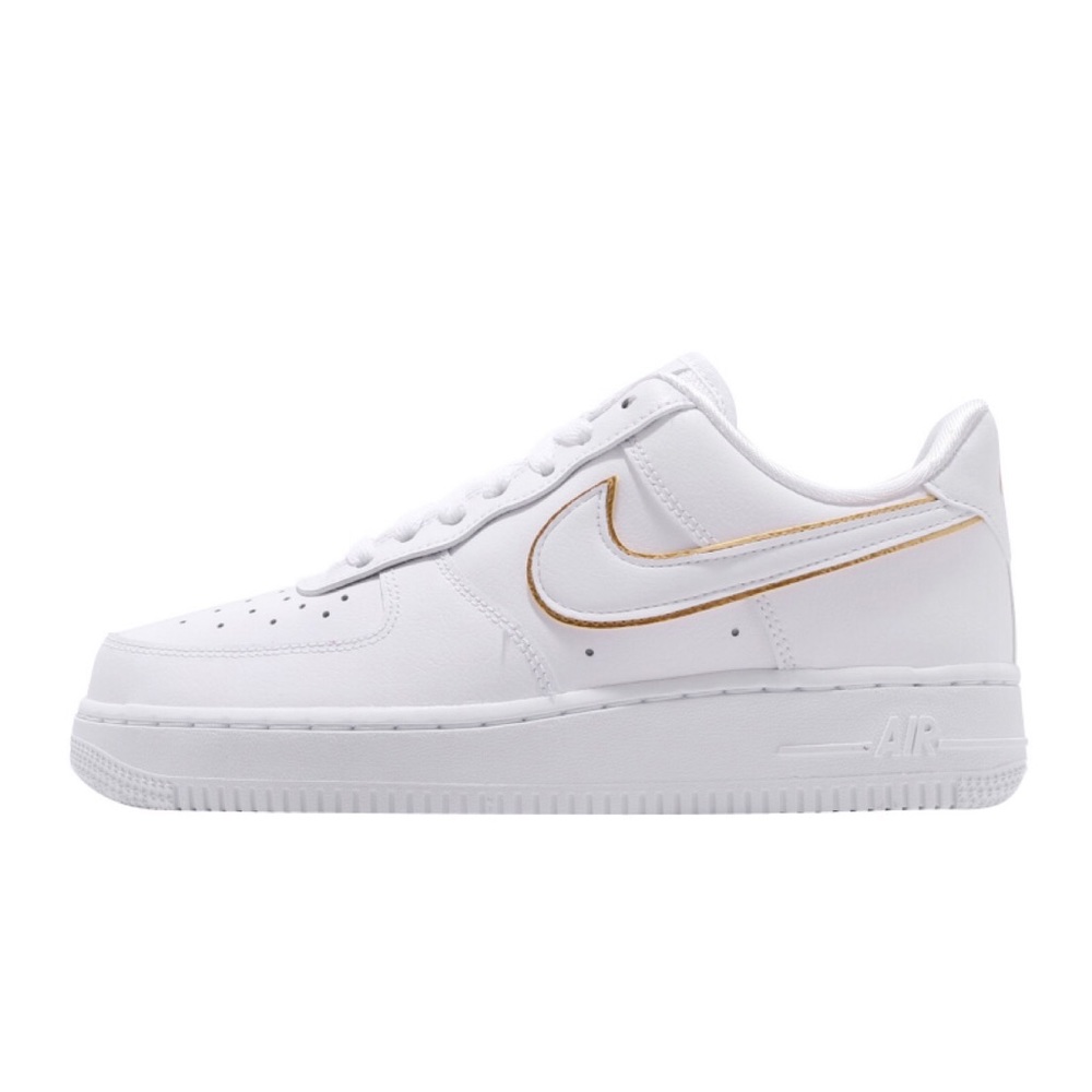 Nike White and Gold Women's Sneakers